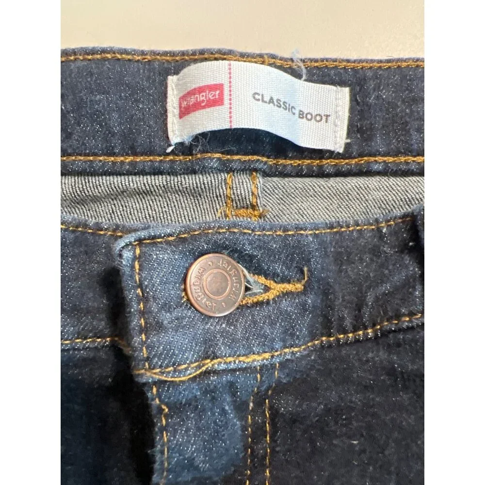 Wrangler Boys Classic Bootcut Jeans 10 Husky Dark Wash Premium‎ Quality Denim